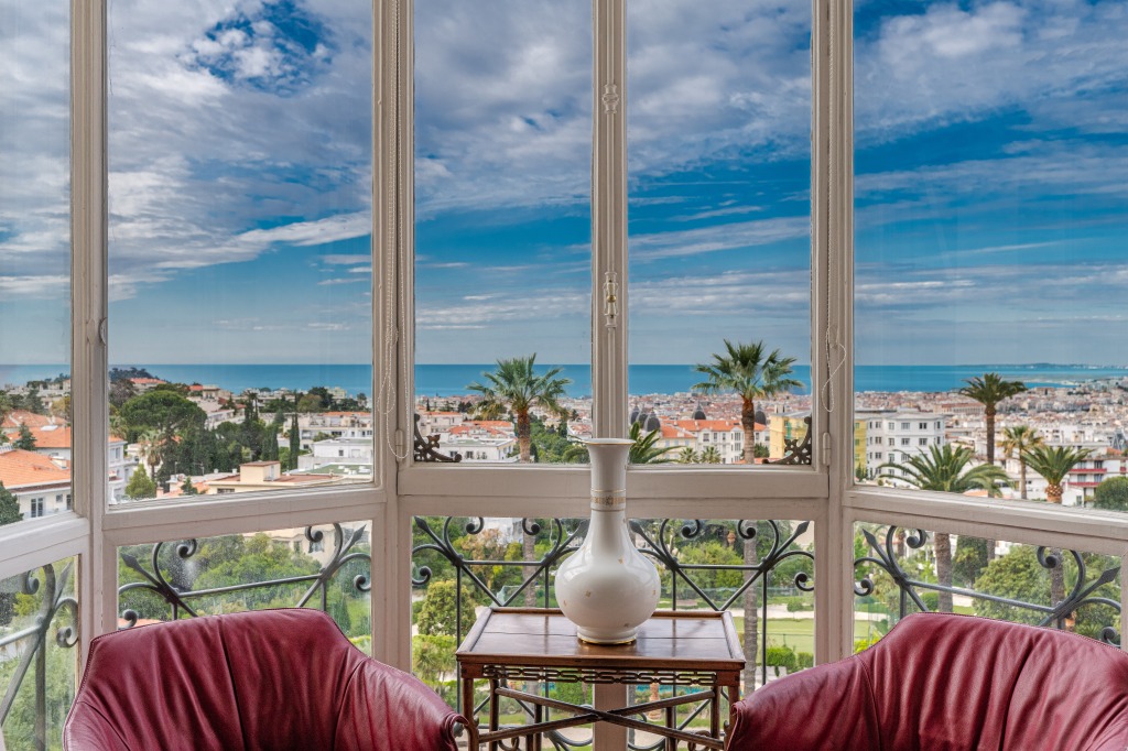 The residence boats panoramic ocean and city views. 