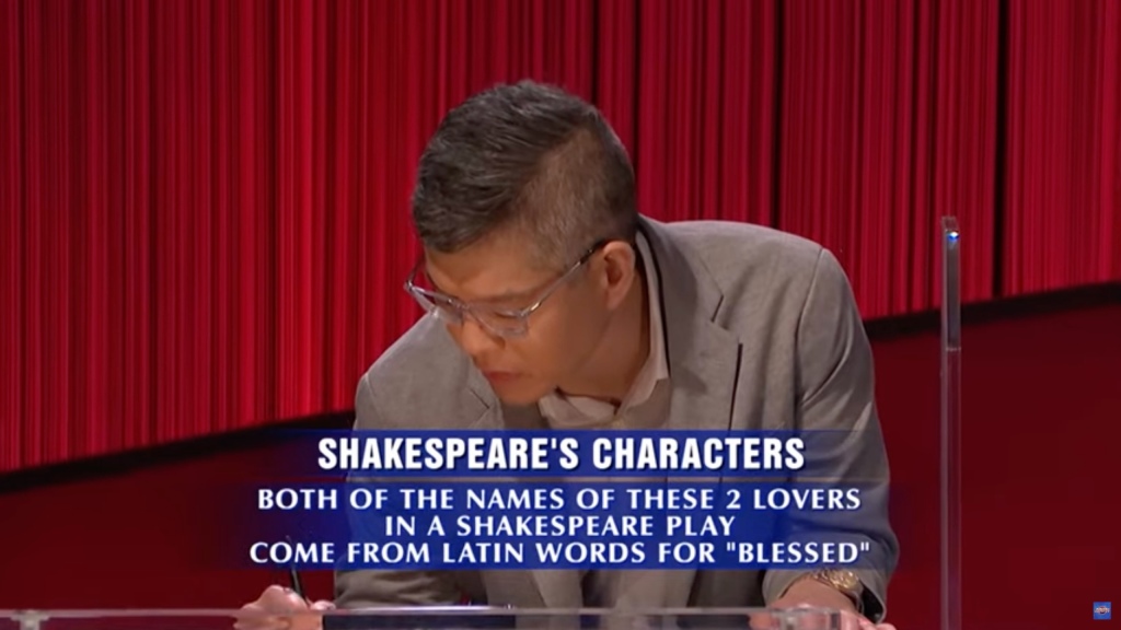 Ben Chan (left) on Jeopardy!

