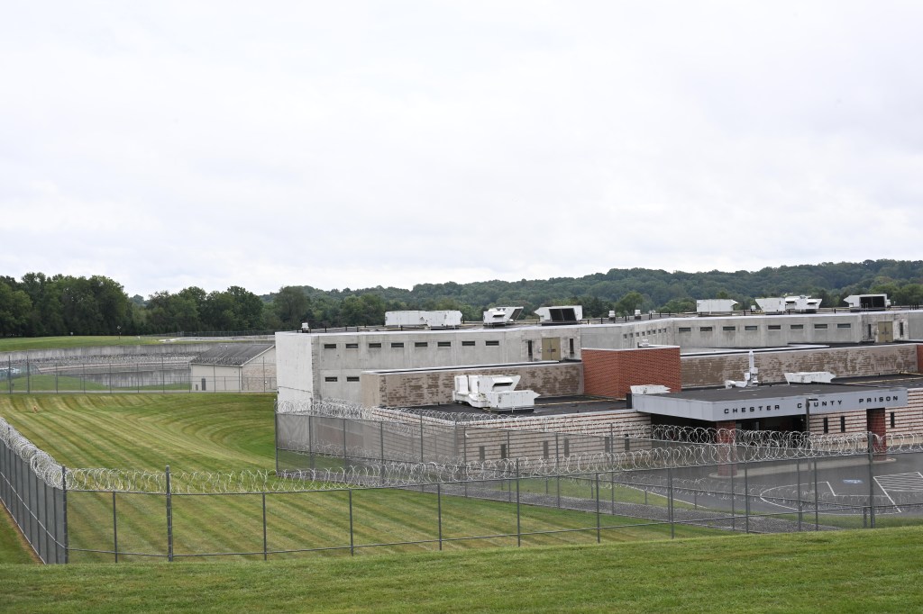 On Auig. 31, he climbed to the roof of the Chester County Prison and broke out. 