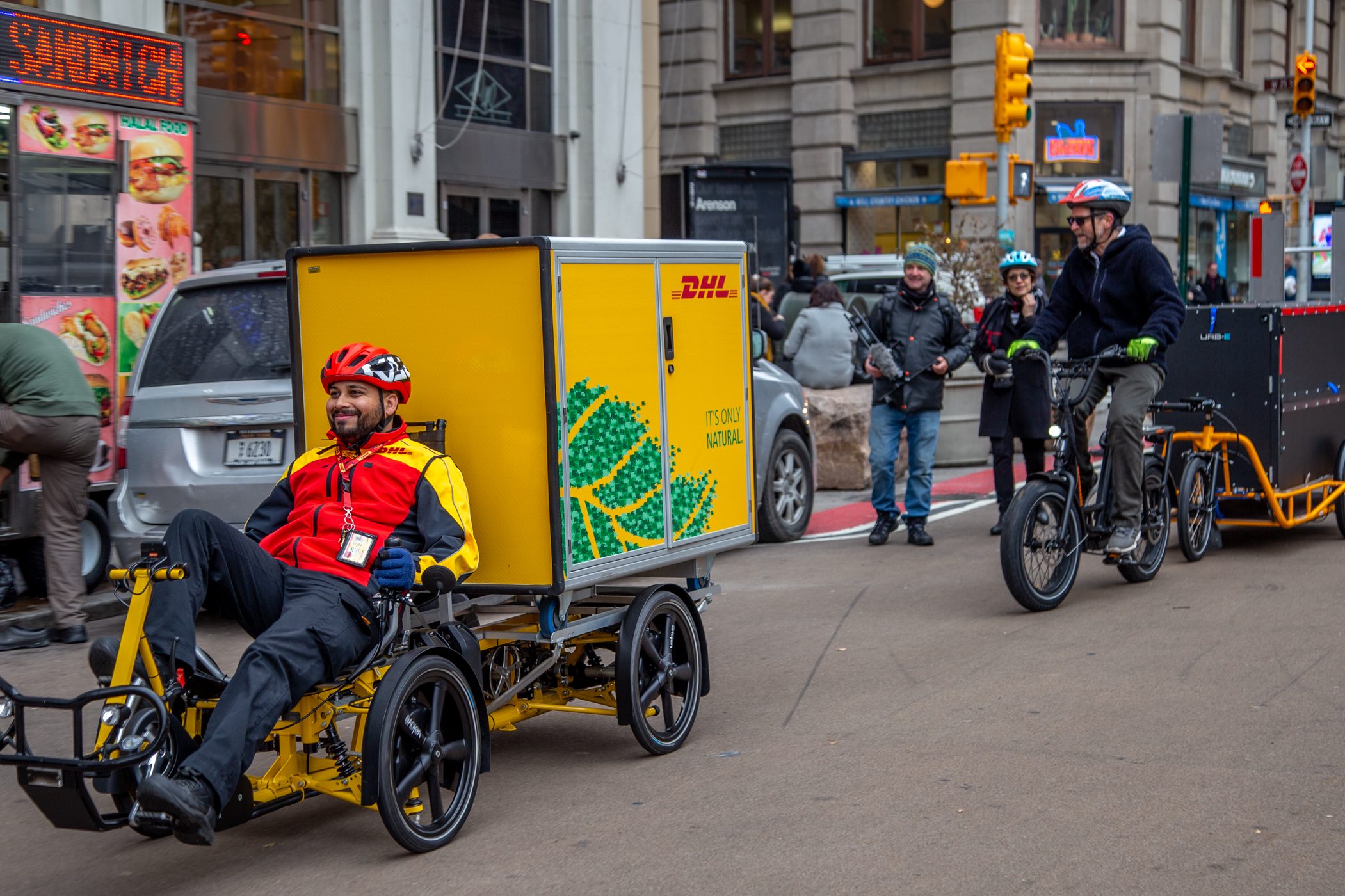 A DHL cargo bike in Manhattan