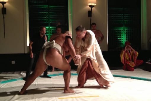 Musk said he performed a "judo throw" on a 350-pound sumo wrestler at his 42nd birthday party in Tarrytown, NY, in June 2013.