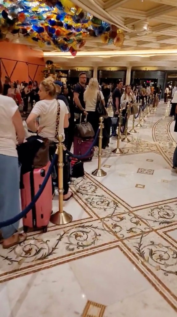 Because company computers were also affected by the cyberattack, check-in lines grew painstakingly long.