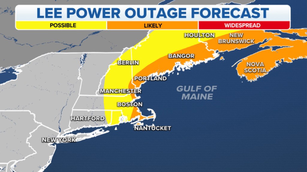 Areas of New England are could face massive power outages if the storm makes land fall.