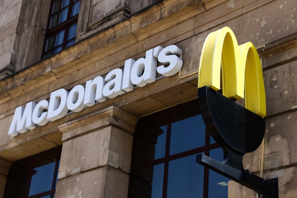 McDonald's logo is seen at the restaurant in Wroclaw, Poland on August 25, 2023.