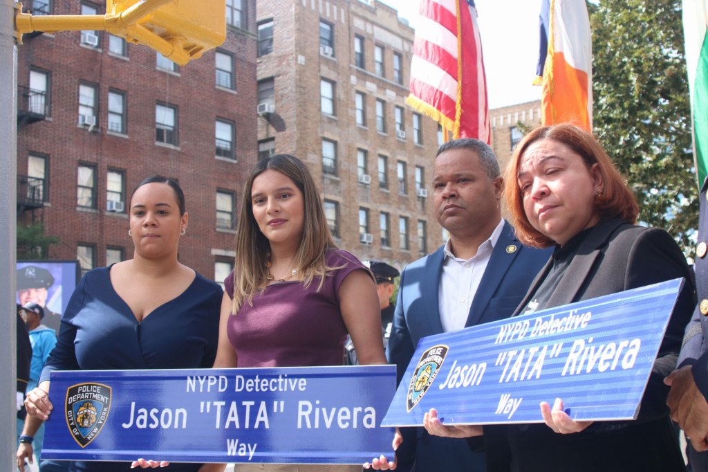 204th St., and Sherman Avenue was renamed today to Jason 'TaTa' Rivera Way 