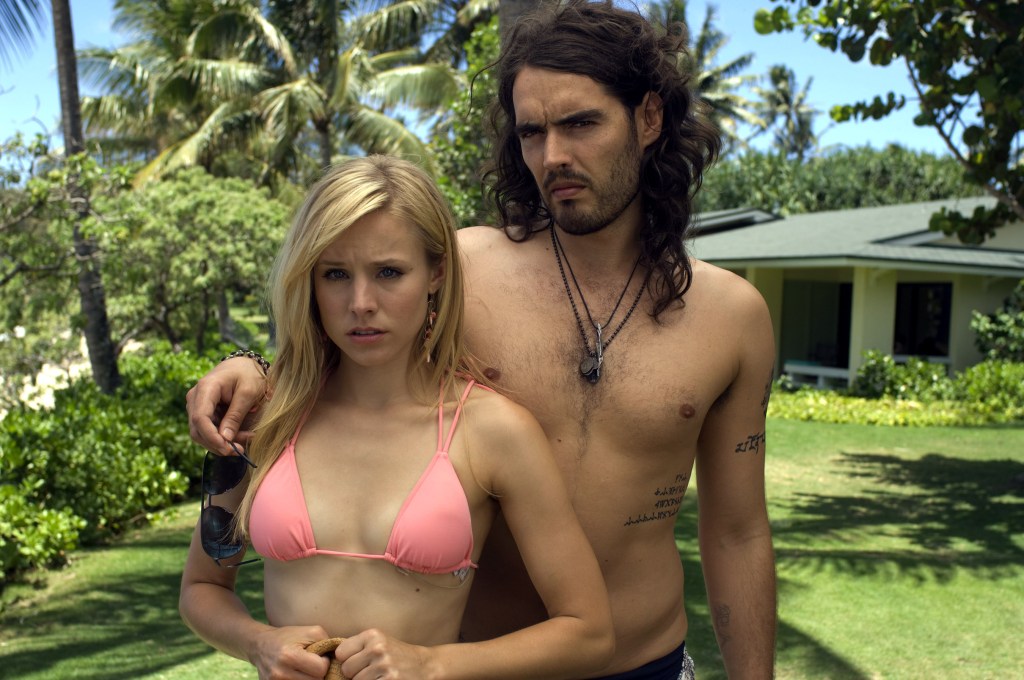 A still from "Forgetting Sarah Marshall," in which Brand starred opposite actress Kristen Bell (seen here).