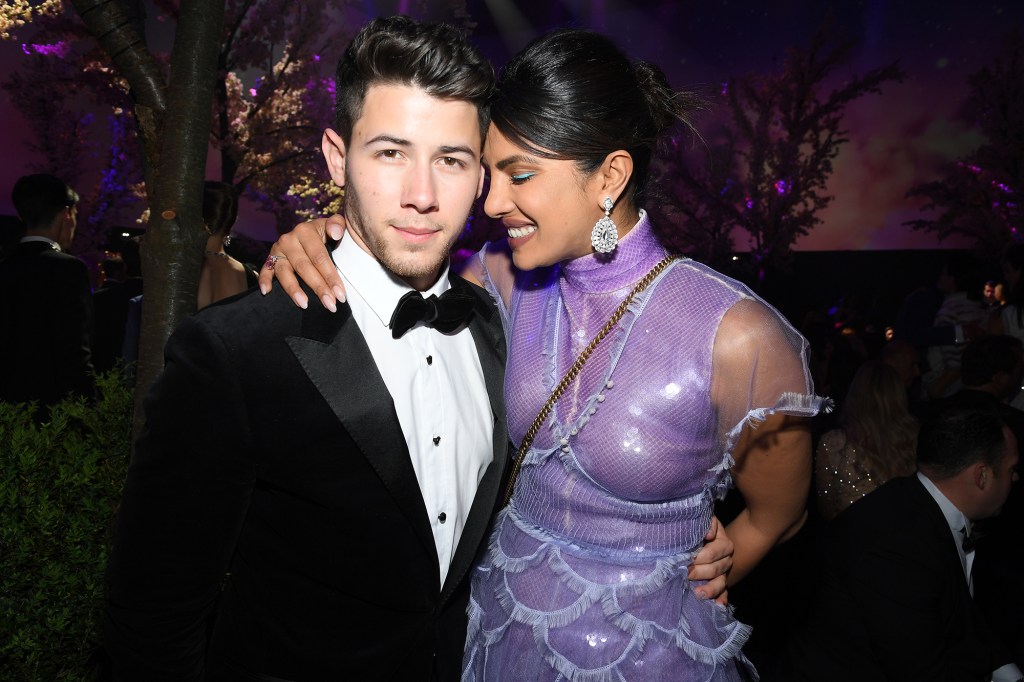 CANNES, FRANCE - MAY 17:  Nick Jonas (L) and Priyanka Chopra attend the Chopard Love Night dinner on May 17, 2019 in Cannes, France. (Photo by Pascal Le Segretain/Getty Images for Chopard)