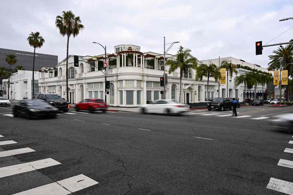The site of the proposed Cheval Blanc Hotel from LVMH Moet Hennessy Louis Vuitton, on Rodeo Drive in Beverly Hills, California, on May 23, 2023